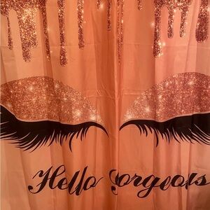 Rose Gold Glitter Eyelash Shower Curtain